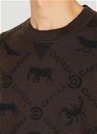 Jacquard Logo Sweater in Brown