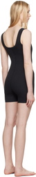 SKIMS Black Cotton Rib Onesie Romper