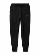 Nike - Slim-Fit Tapered Logo-Print Cotton-Blend Tech-Fleece Sweatpants - Black