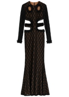 Self-portrait X Christopher Kane Cut-out Lace Maxi Dress Black
