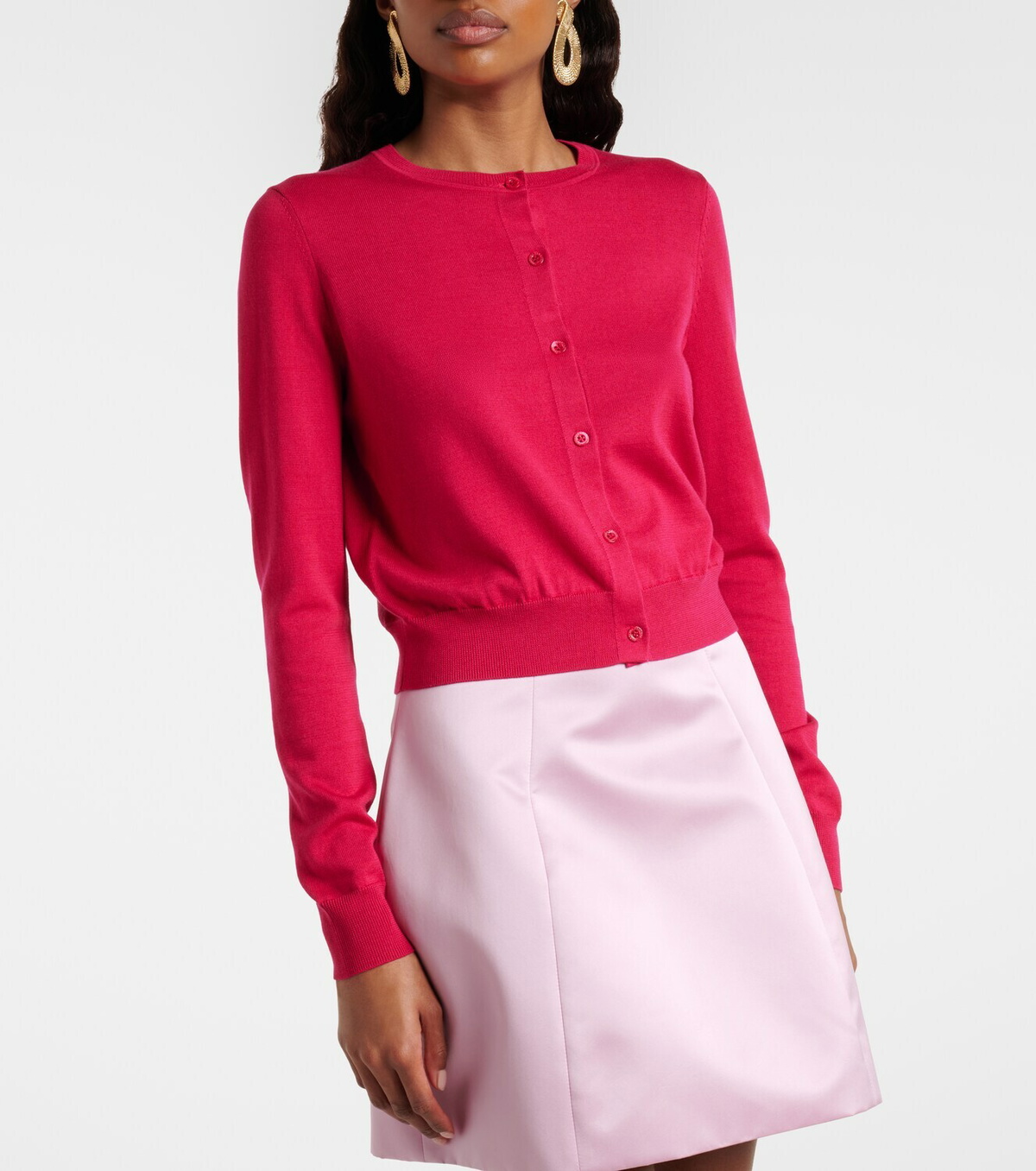 Carolina Herrera Cropped silk and cotton cardigan