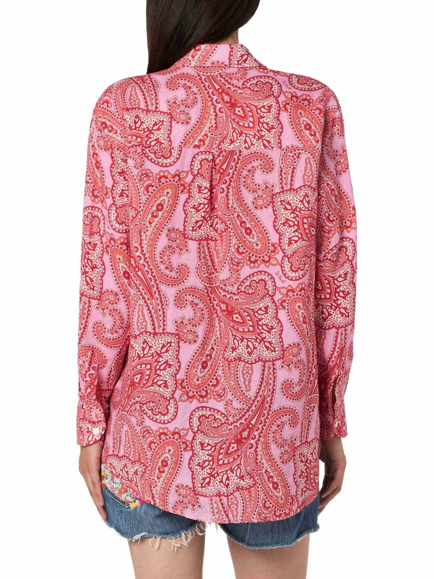 Photo: MC2 Saint Barth Woman Linen Shirt Alodie With Paisley Print And Pockets