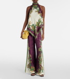 Alémais Ruthie floral halterneck top