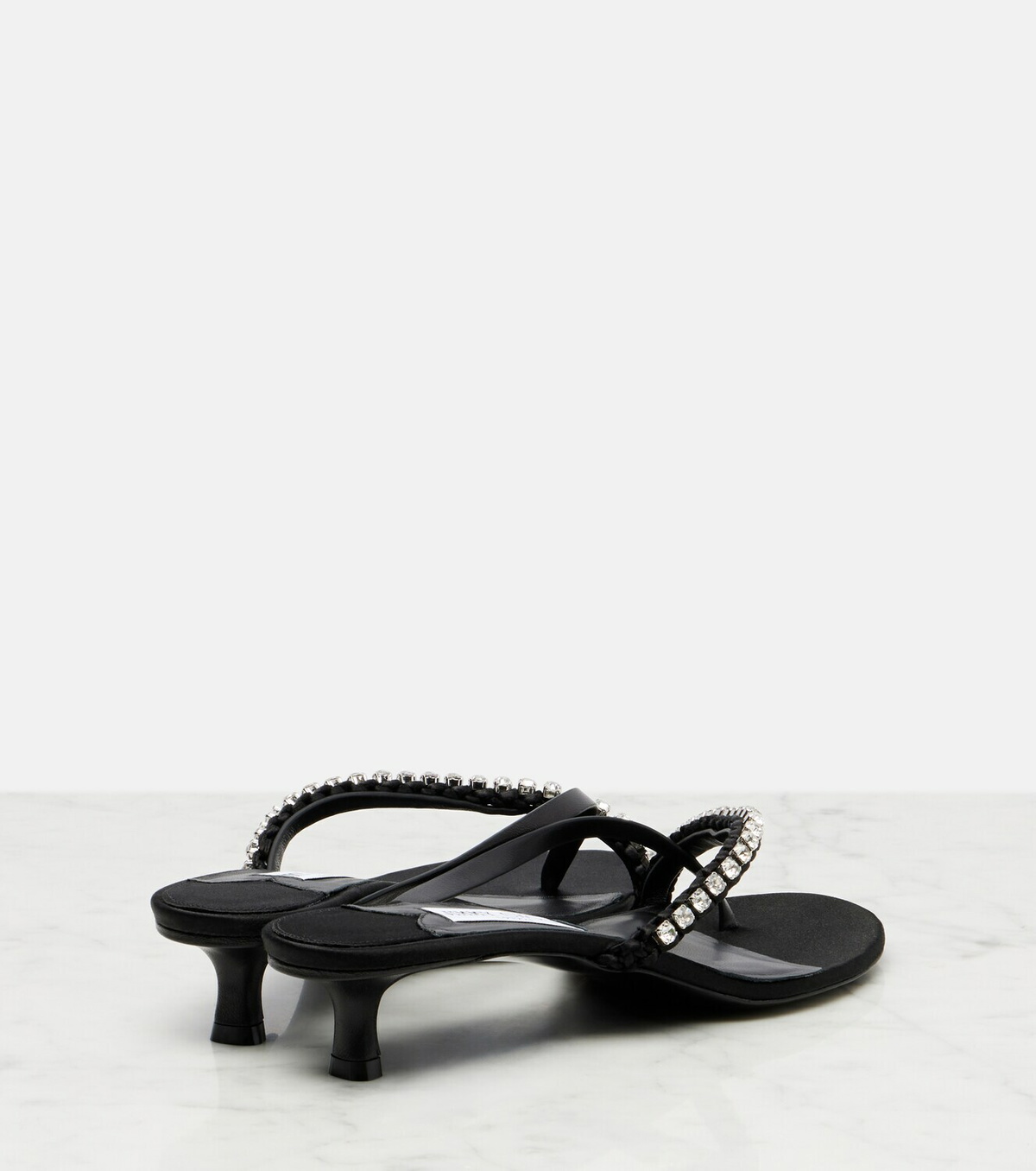 Jimmy Choo Dila 35 leather and satin thong sandals