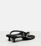 Jimmy Choo Dila 35 leather and satin thong sandals