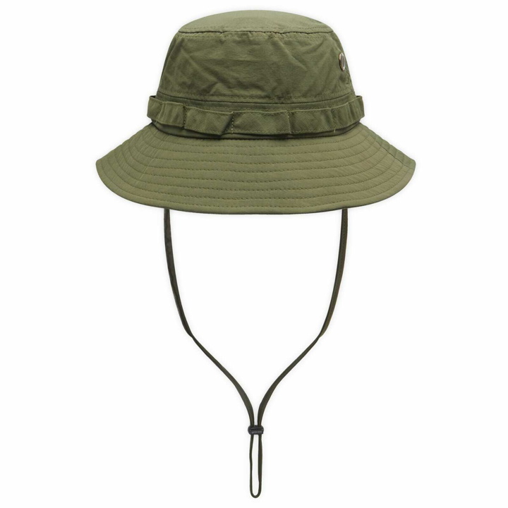 Photo: Uniform Bridge Men's Nylon Mesh Jungle Hat in Olive Green 