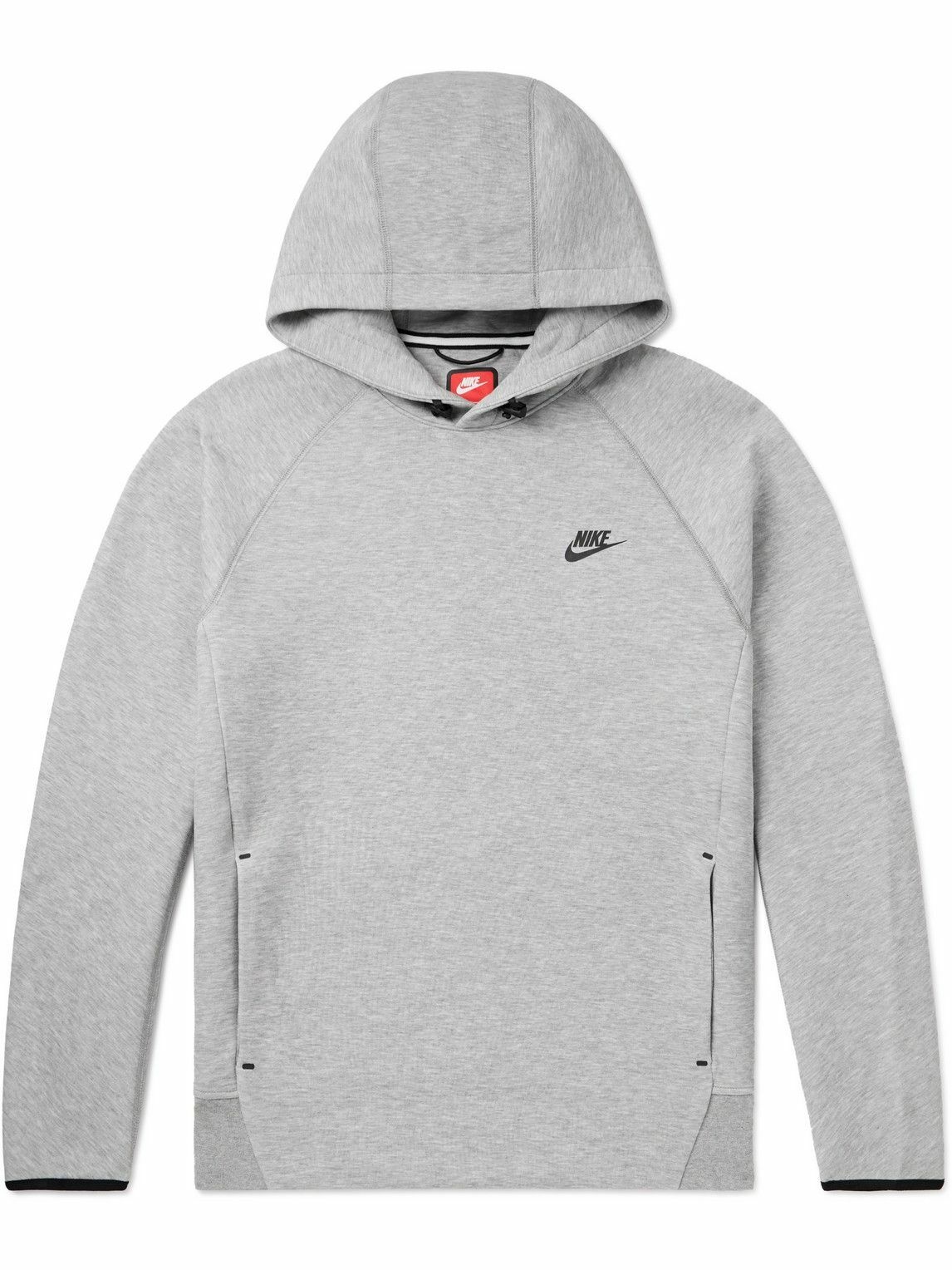 Photo: Nike - Logo-Print Cotton-Blend Tech Fleece Hoodie - Gray