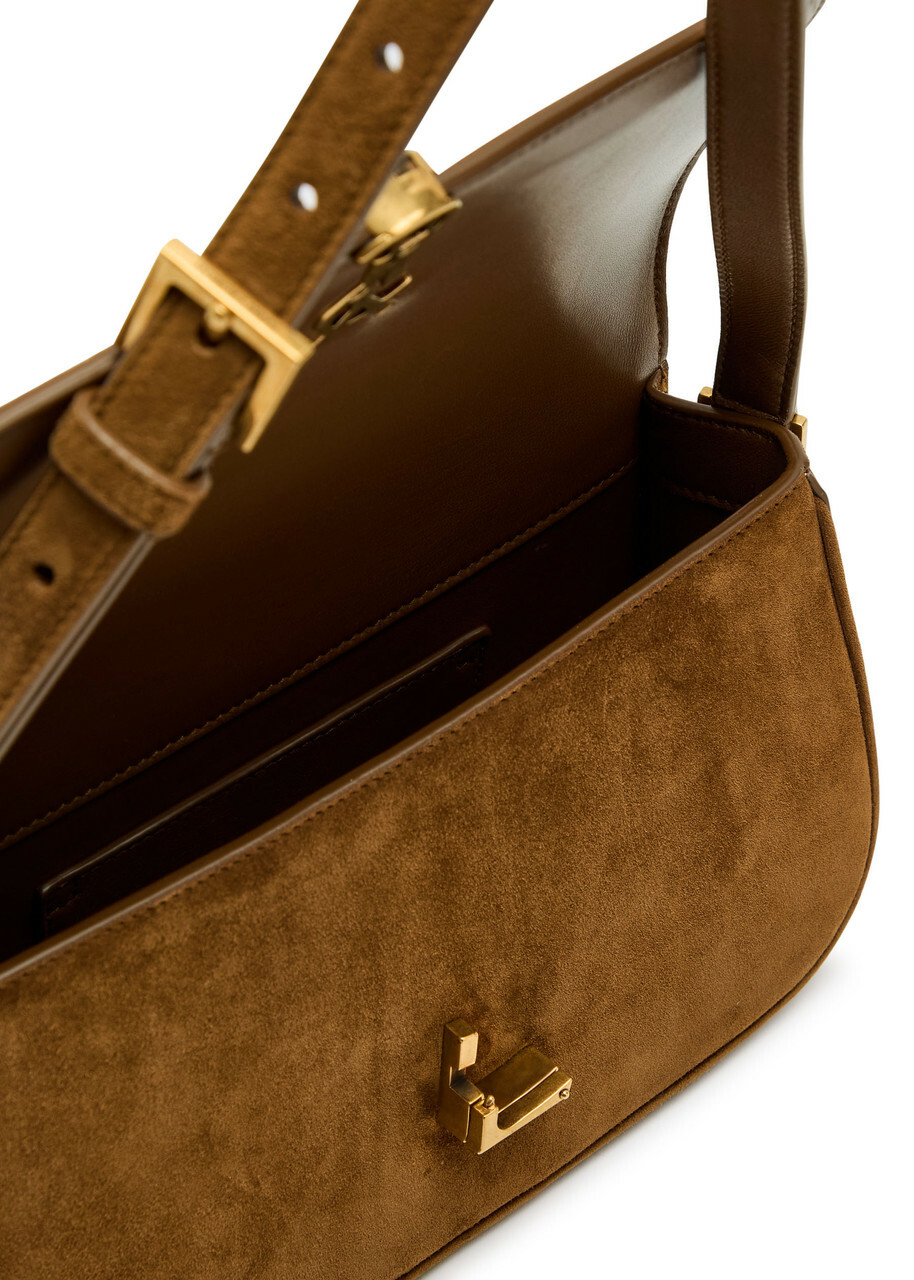 Saint Laurent Solferino Suede Shoulder bag - Brown - One Size