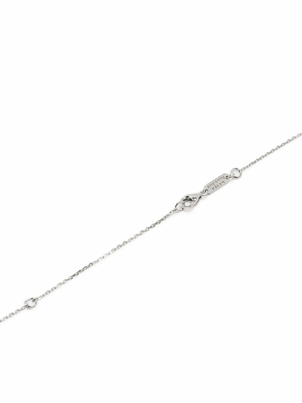 Suzanne Kalan 18K White Gold Mini Dogtag Diamond Necklace