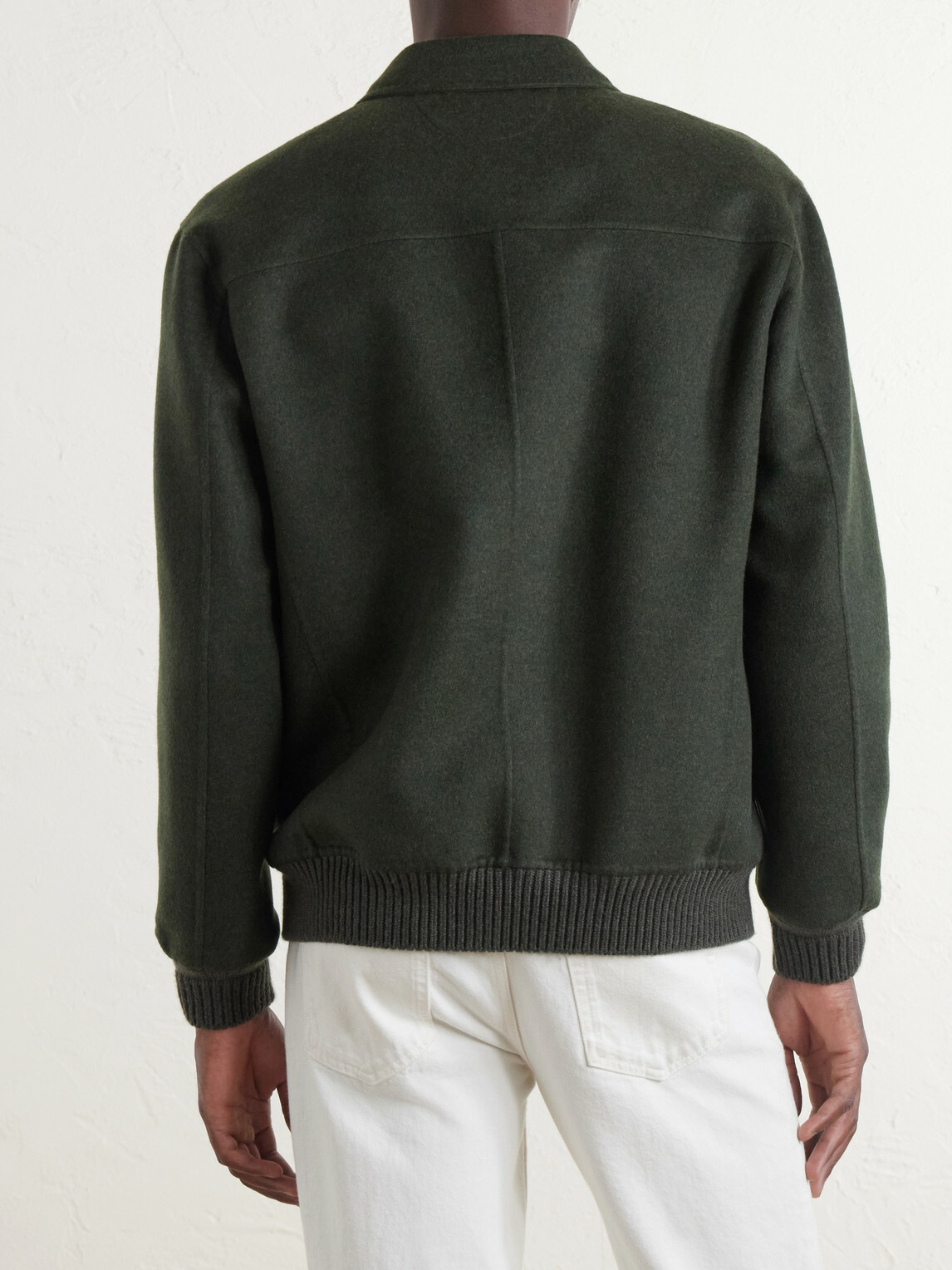 Kiton - Brushed Wool and Cashmere-Blend Blouson Jacket - Green