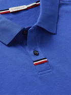 Moncler - Logo-Appliquéd Stretch-Cotton Jersey Polo Shirt - Blue