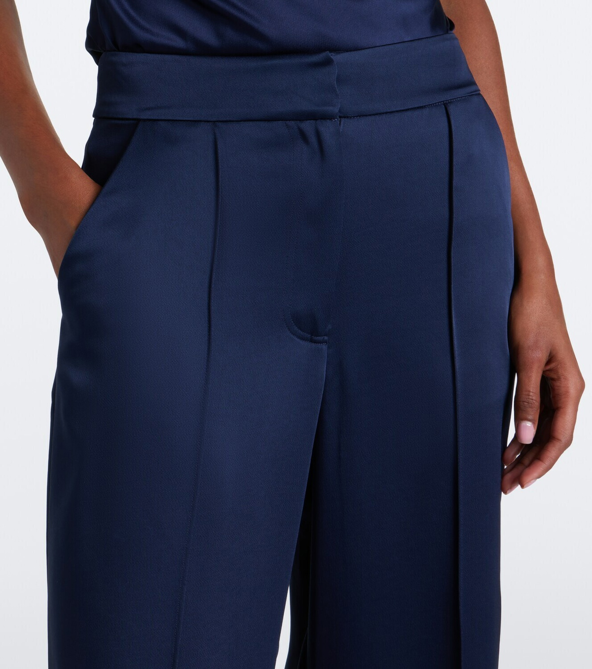 Simkhai Kyra high-rise satin wide-leg pants