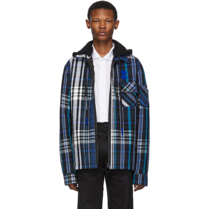 Photo: Off-White Blue and Black Padded Hoodie Shirt