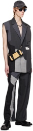 Feng Chen Wang Black & Gray Patchwork Trousers