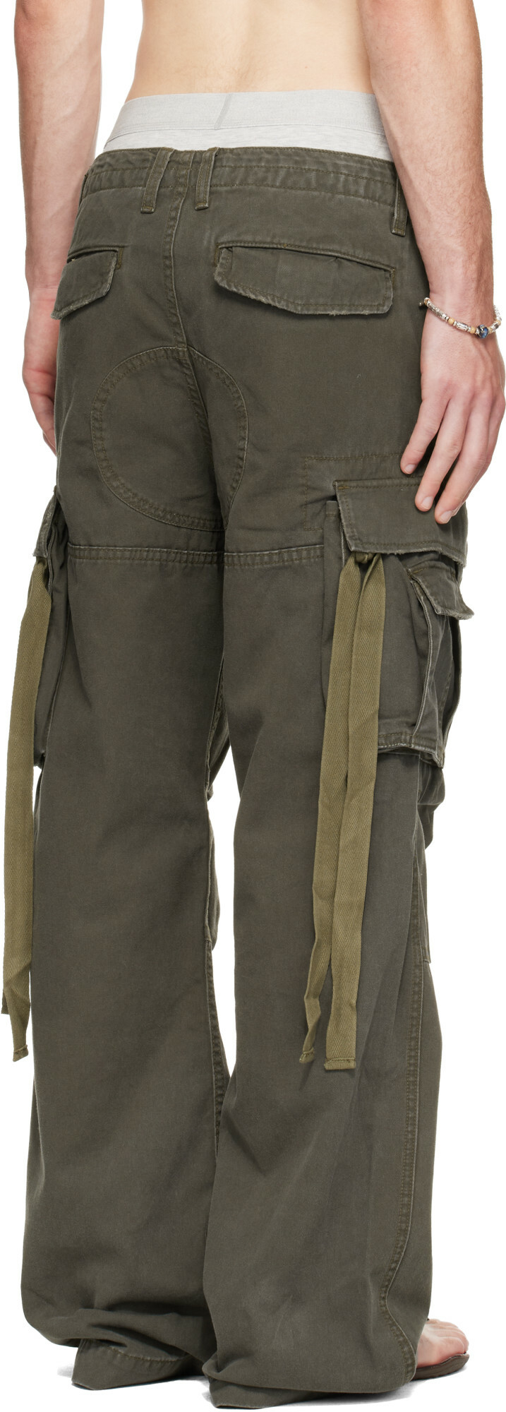 Raimundo Langlois Khaki Double Fly Cargo Pants