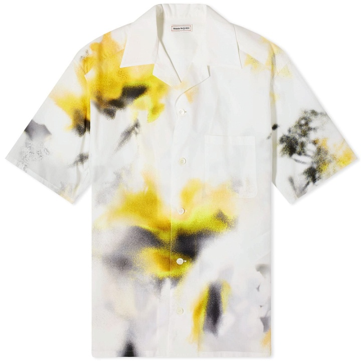 Photo: Alexander McQueen Men's Printed Hawaiian Shirt in White/Yellow