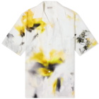 Alexander McQueen Men's Printed Hawaiian Shirt in White/Yellow