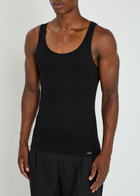 Tom Ford Ribbed Logo Jersey Tank Black