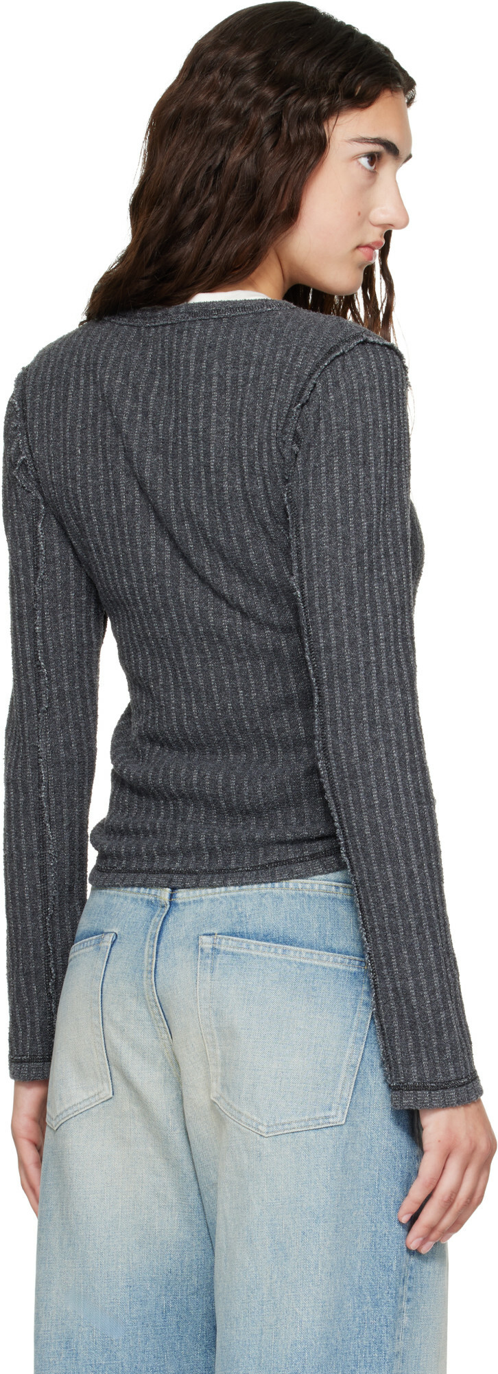 mfpen Gray LS Rib T-shirt