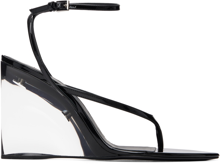 Photo: ALAÏA Black Invisible Thong Heeled Sandals
