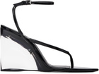 ALAÏA Black Invisible Thong Heeled Sandals