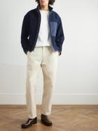 De Bonne Facture - Cotton-Trimmed Brushed-Wool Jacket - Blue