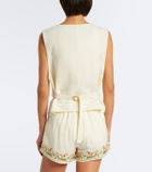 Xu Zhi Embroidered silk and linen vest