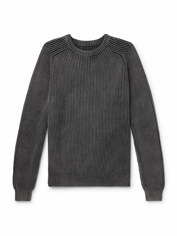 Photo: Noah - Summer Shaker Ribbed Cotton Sweater - Gray