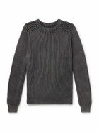 Noah - Summer Shaker Ribbed Cotton Sweater - Gray