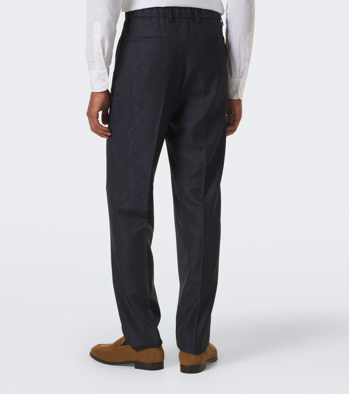 Etro Jacquard virgin wool straight pants