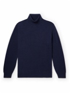 Brunello Cucinelli - Ribbed Cashmere Rollneck Sweater - Blue
