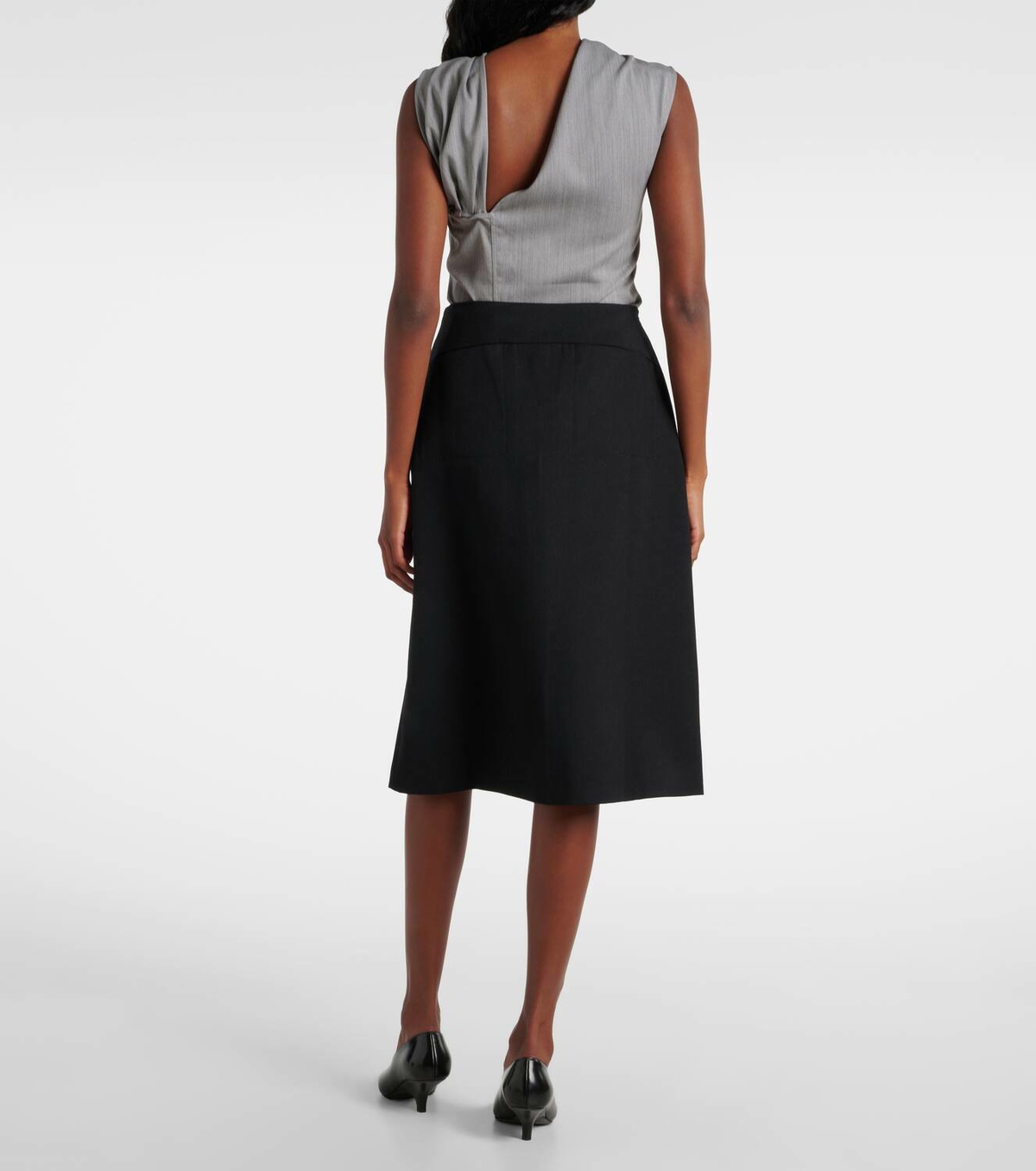 Jacques Wei Sequined wool pencil skirt