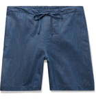 Zimmerli - Slub Linen and Cotton-Blend Drawstring Pyjama Shorts - Navy