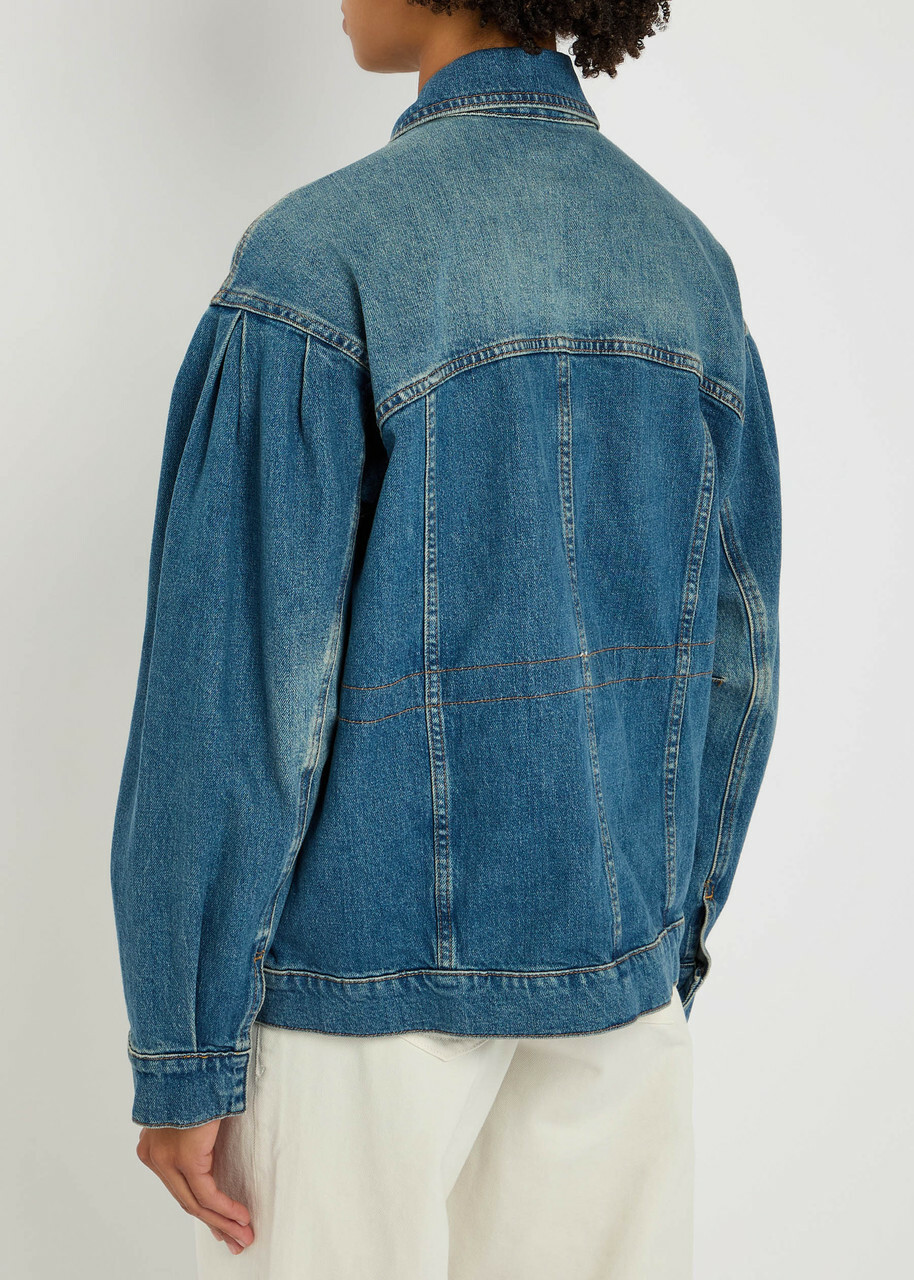 Good American Panelled Stretch-denim Jacket Indigo