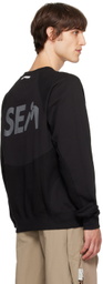 Archival Reinvent Black WIND AND SEA Edition Waffle Crewneck Sweatshirt
