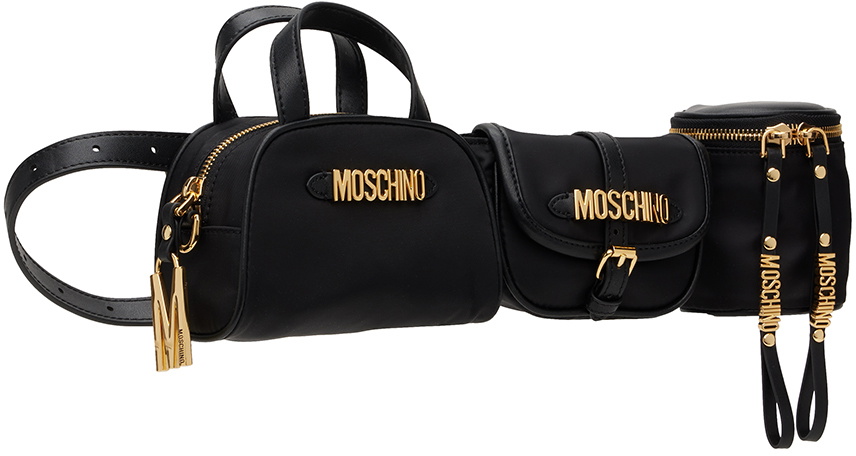 Moschino Black Multipockets Belt Bag Moschino