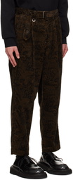 SOPHNET. Brown Paisley Trousers