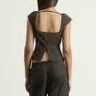 ST. Agni Women's Wool Cap Sleeve Top in Umber