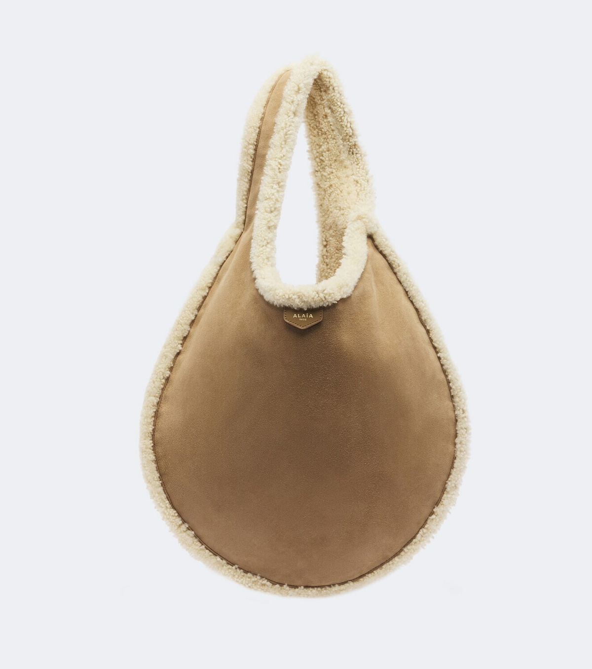 Alaïa One Piece shearling-lined suede shoulder bag