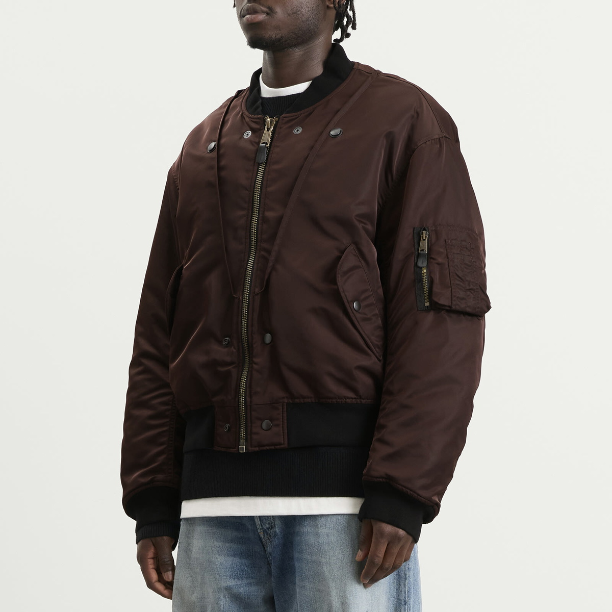 Maison Margiela Men's Reversible Bomber Jacket in Dark Brown