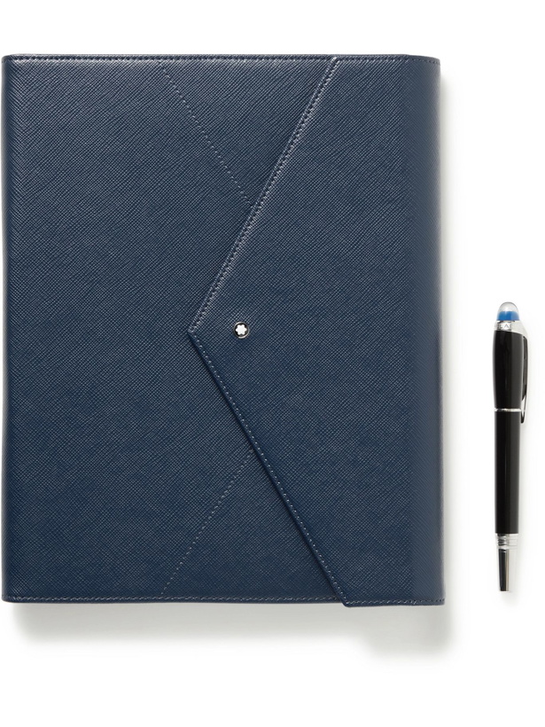 Photo: Montblanc - Augmented Paper Cross-Grain Leather Notebook and Pen Set