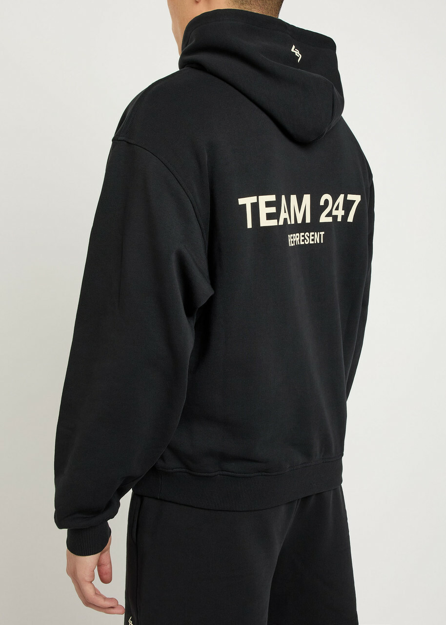 Represent Team 247 Hooded Cotton Sweatshirt Black