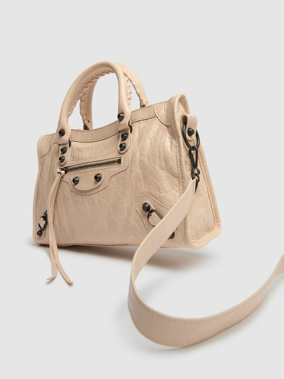 ハンドバッグ BALENCIAGA LE CITY SMALL HANDBAG IN ARENA STORICO LEATHER Balenciaga Le City Small Bag In Black Arena Storico Lambskin