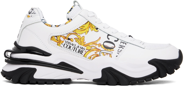 Photo: Versace Jeans Couture White & Gold Trail Trek Sneakers
