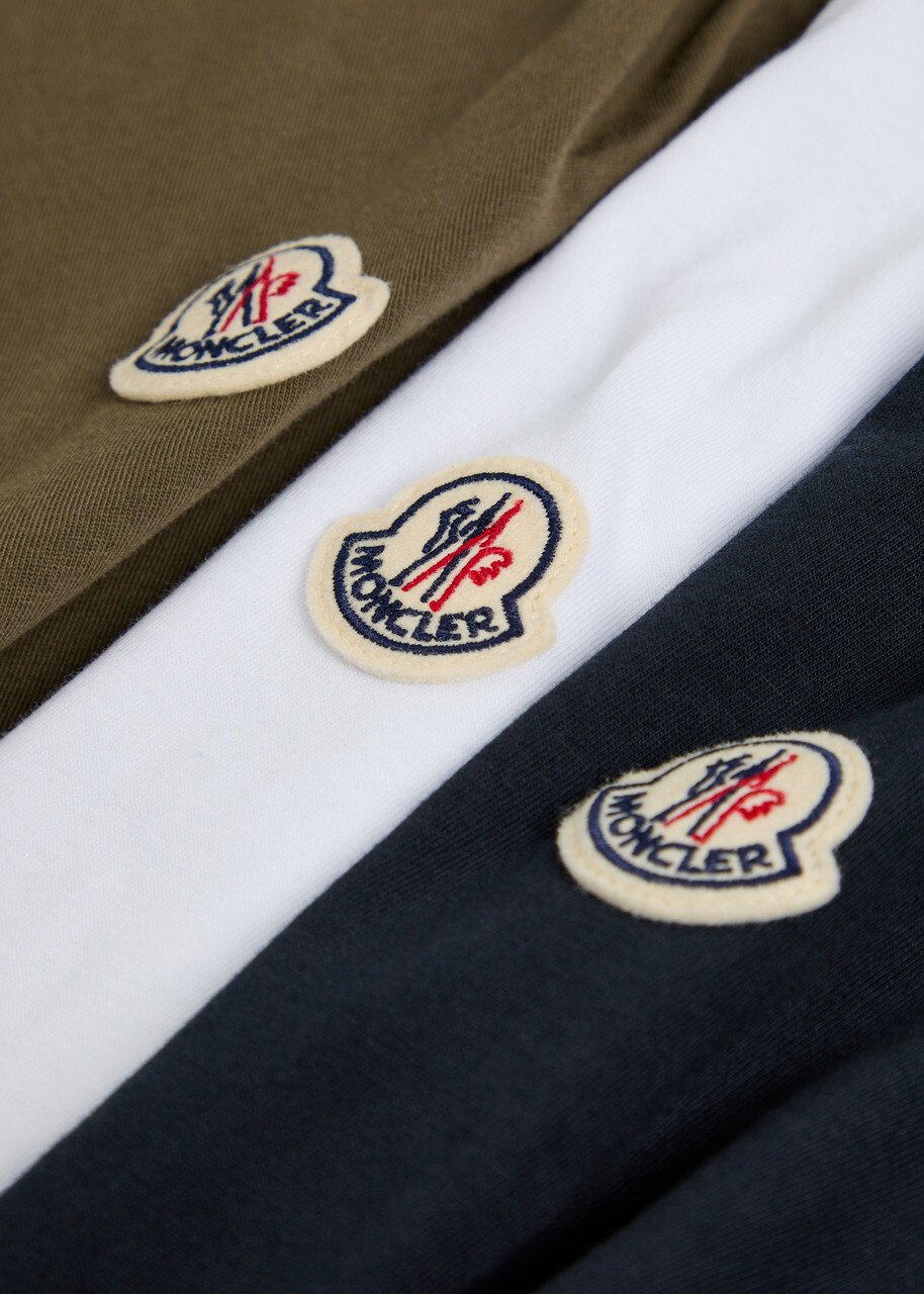 Moncler Logo Cotton T-shirt set of Three Multicoloured 1