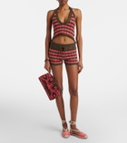Valentino Striped knitted cotton crop top