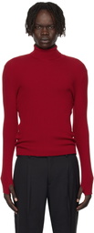 Ernest W. Baker Red Ribbed Turtleneck