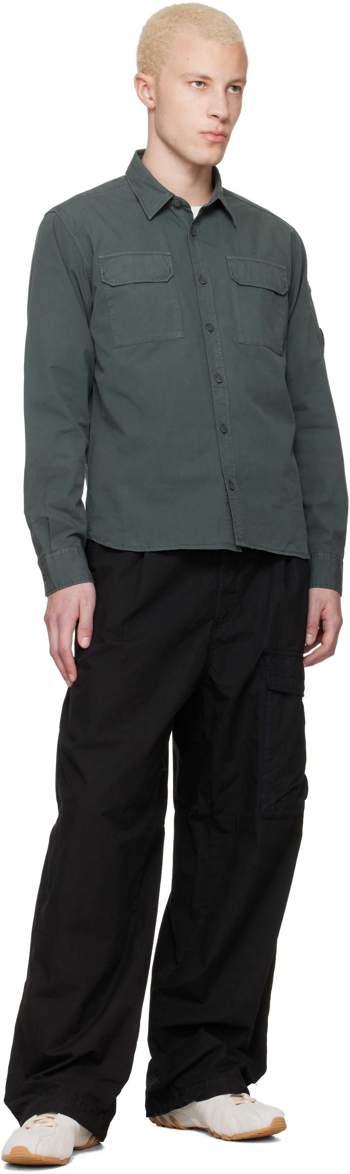 C.P. Company Black Micro-Reps Boxy Leg Pocket Lens Pants C.P. Company