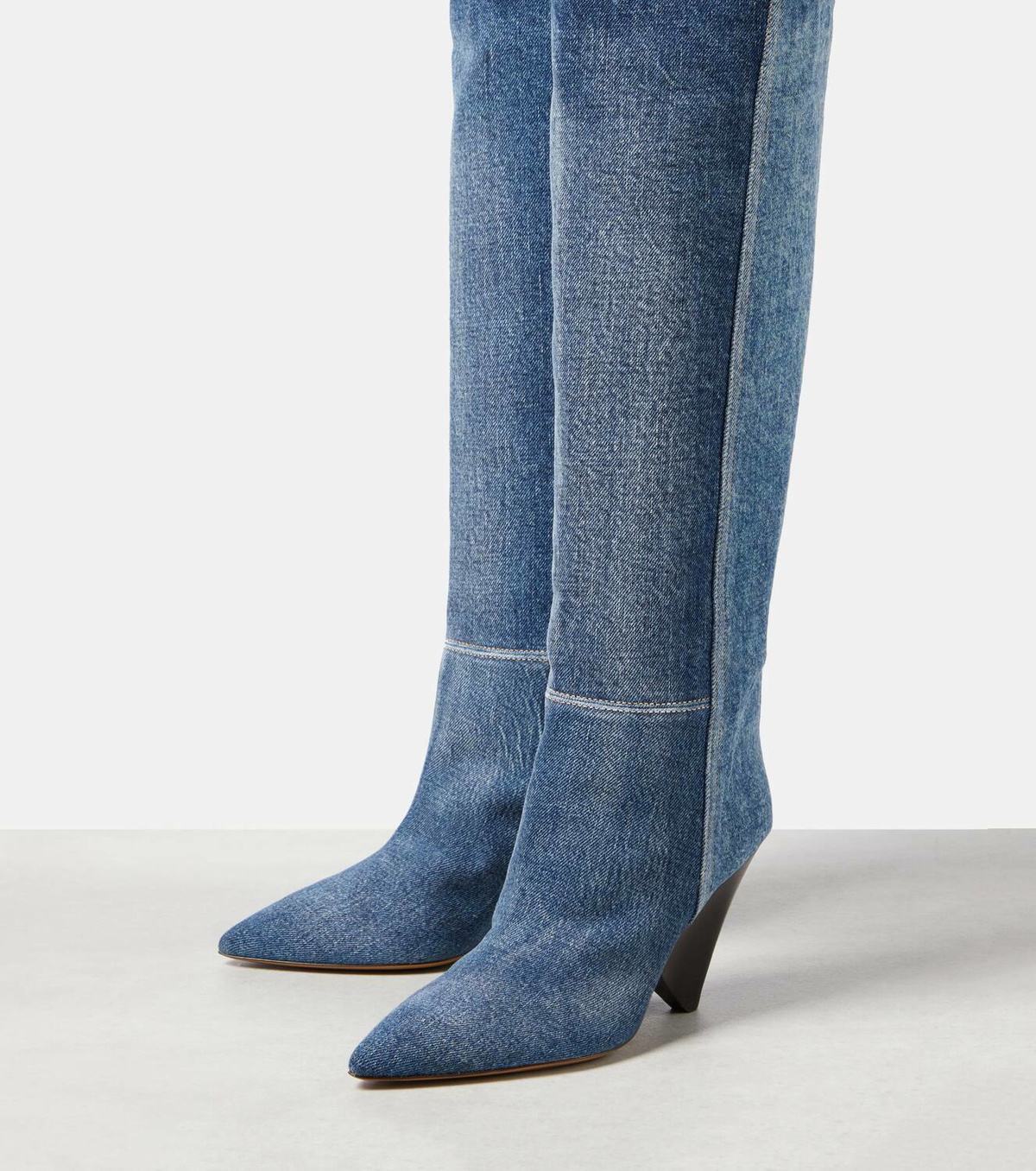 Isabel Marant Lakita denim knee-high boots Isabel Marant