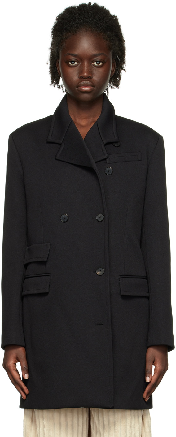 Recto Black DoubleFaced Coat Recto